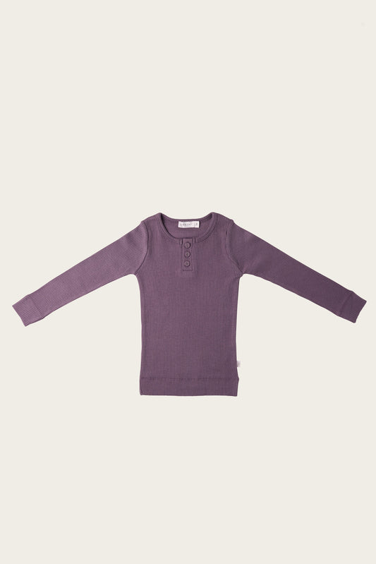 Long Sleeve Henley | Grape