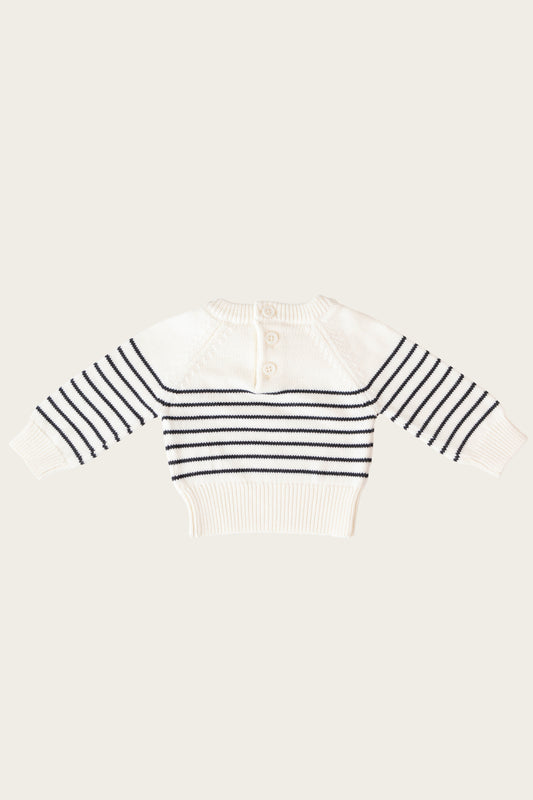Stripe Knit Sweater | Peacock/Egret