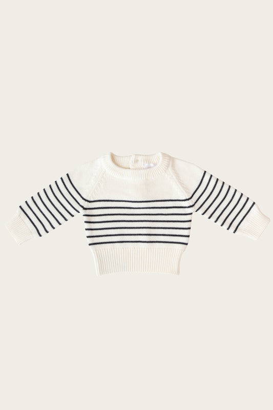 Stripe Knit Sweater | Peacock/Egret