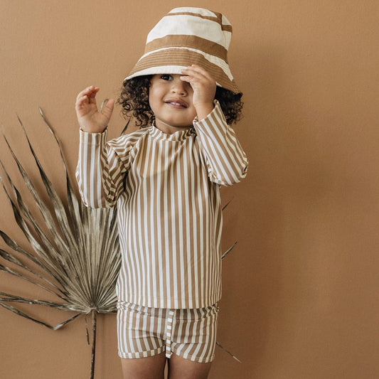 Striped Swim Tee | Brick