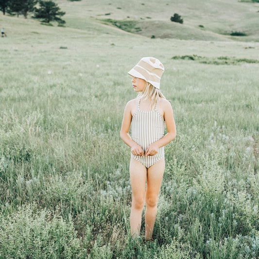 Striped Swimsuit | Olive