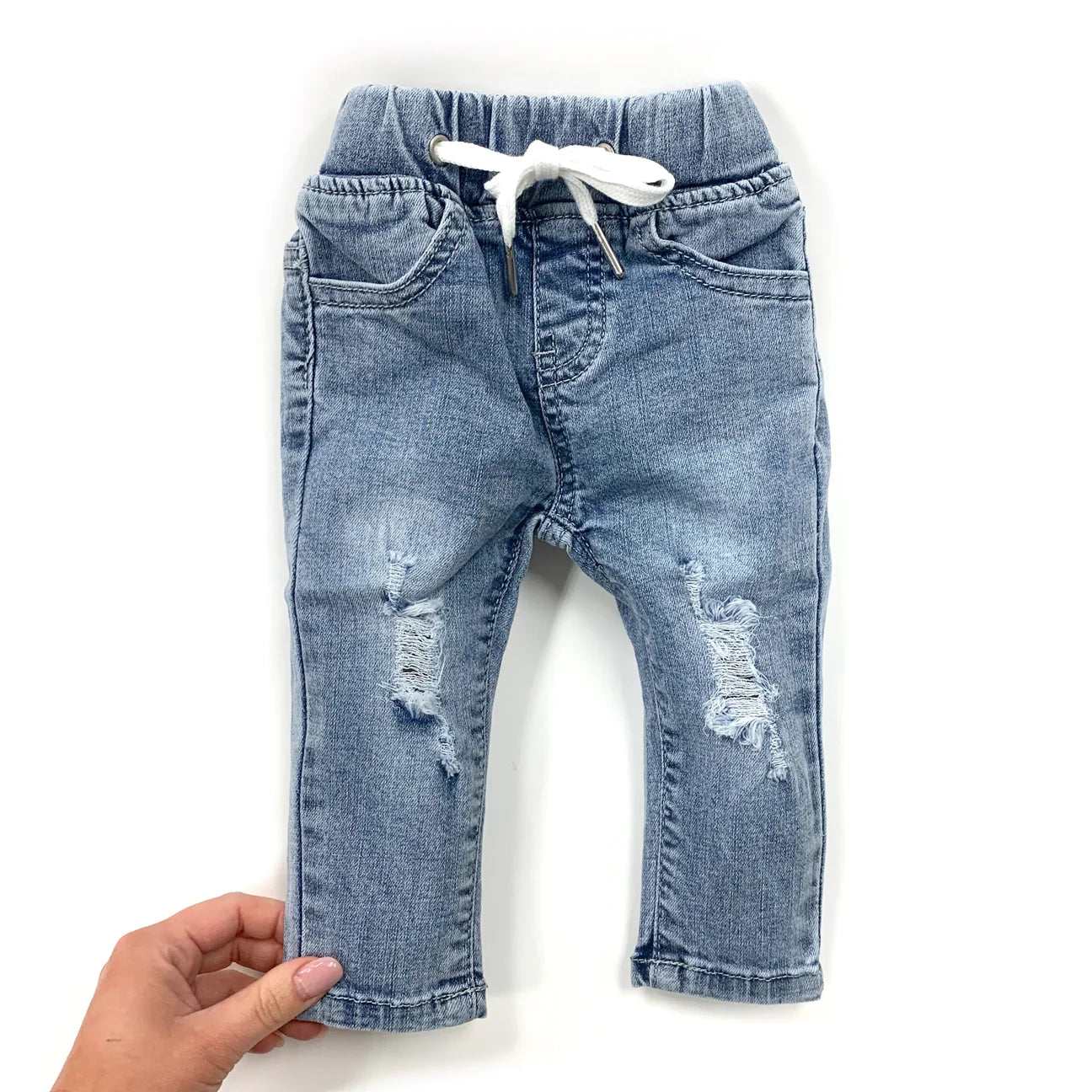Light Wash Distressed Denim Jeans