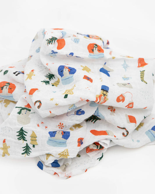 Cotton Muslin Swaddle Single | Christmas Time