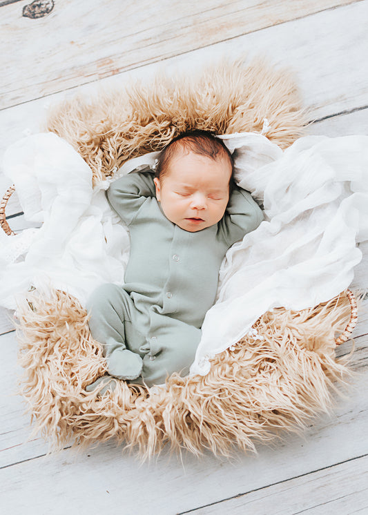Seafoam Footed Sleeper | Snap Buttons