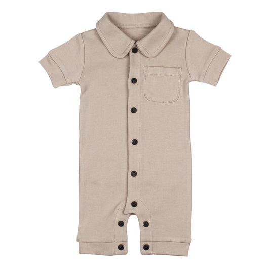 Collared Romper | Oatmeal