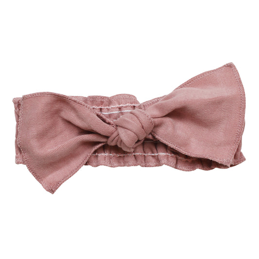 Organic Smocked Tie Headband | Mauve