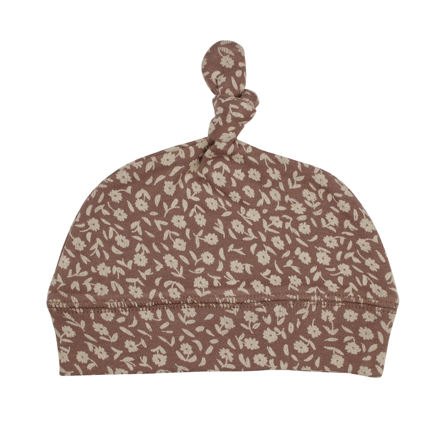Top-Knot Hat | Latte Floral