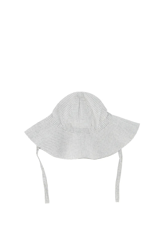 Organic Cotton Gingham Sun Hat | Sky