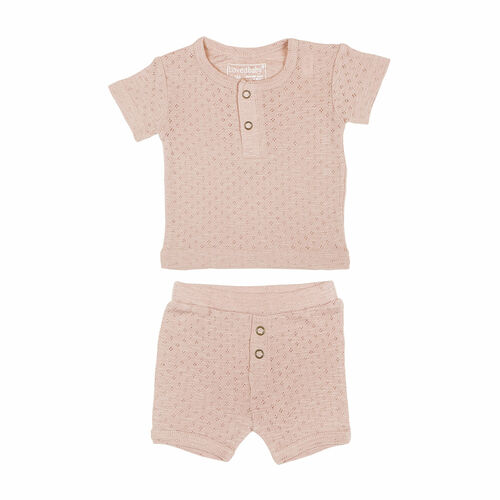 Pointelle Henley Tee & Short Set | Mermaid