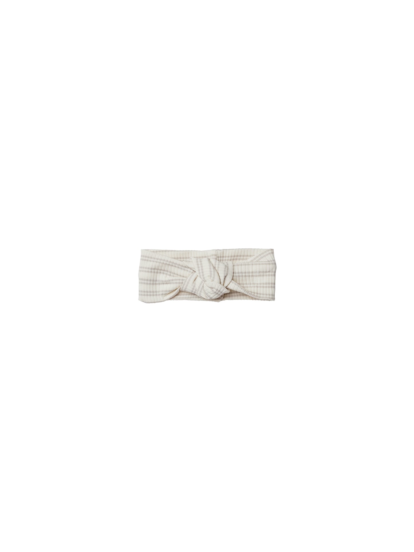 Ribbed Knotted Headband | Silver Stripe