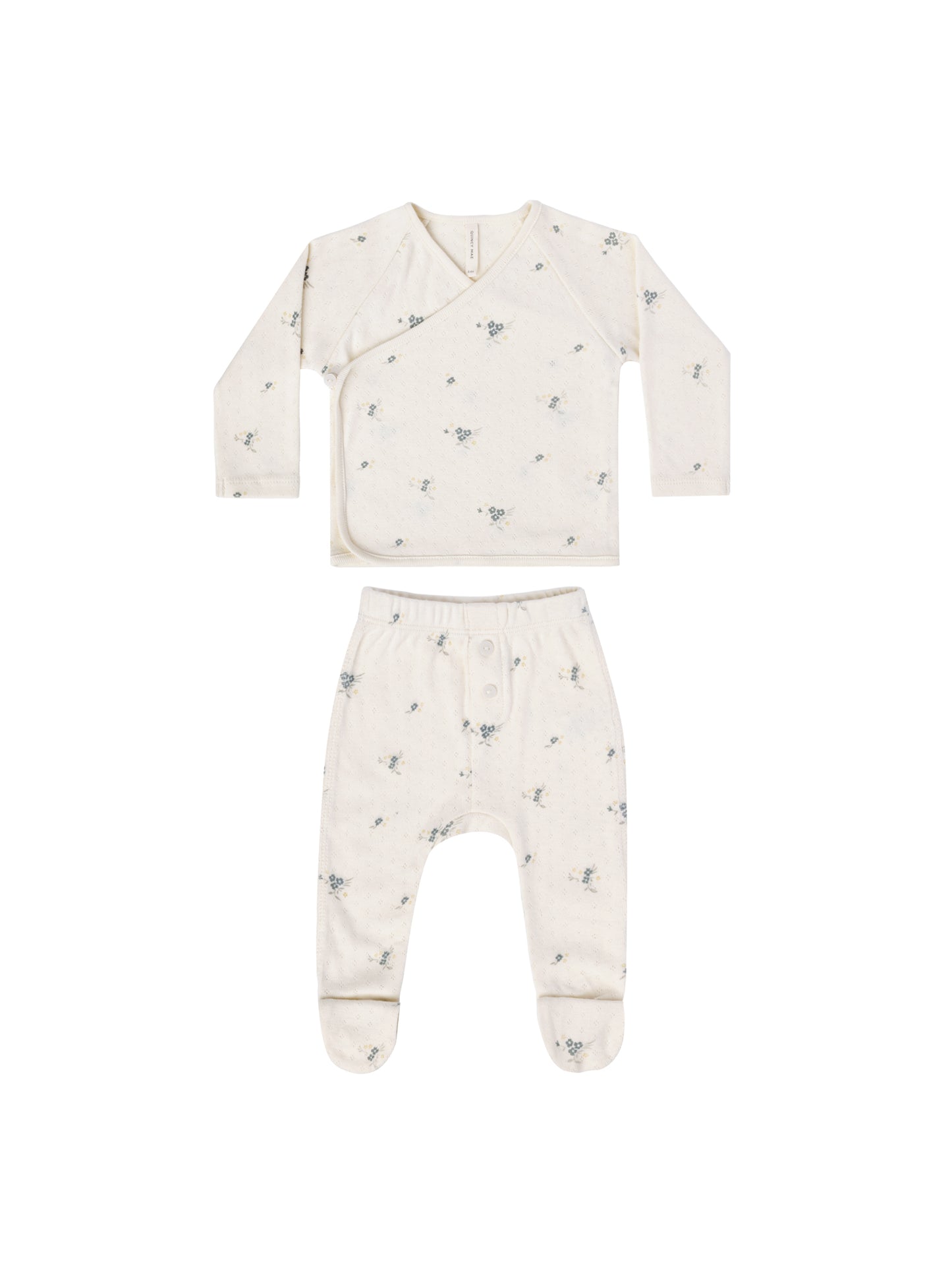 Wrap Top & Footed Pant Set | Ditsy Ocean