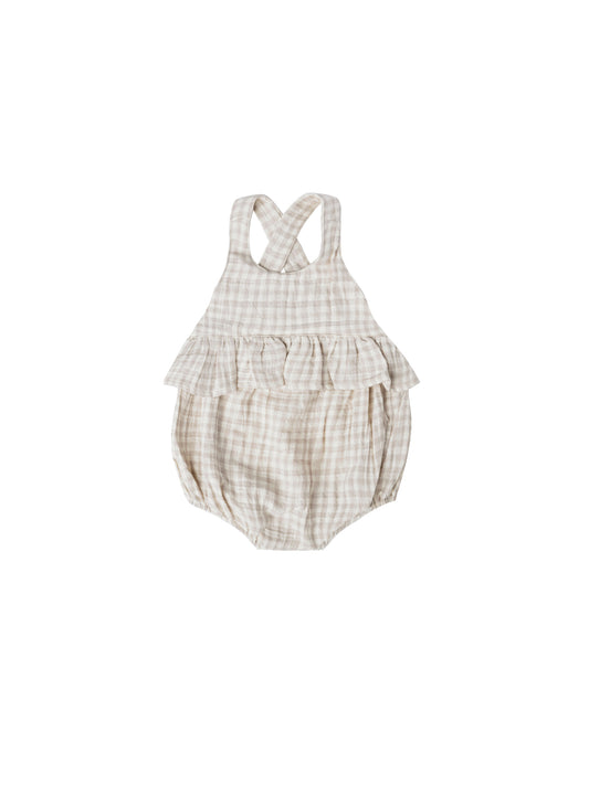 Penny Romper | Silver Gingham