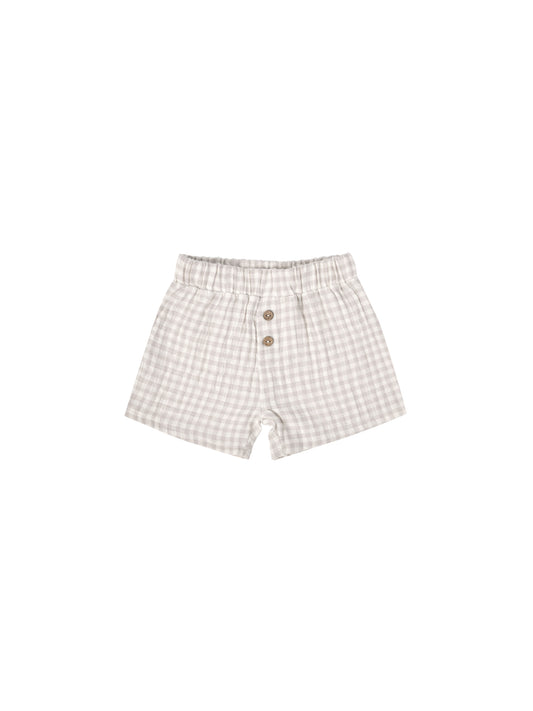 Woven Short | Silver Gingham
