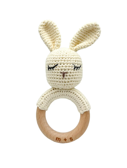 Bunny Hand Crochet Rattle | Cream