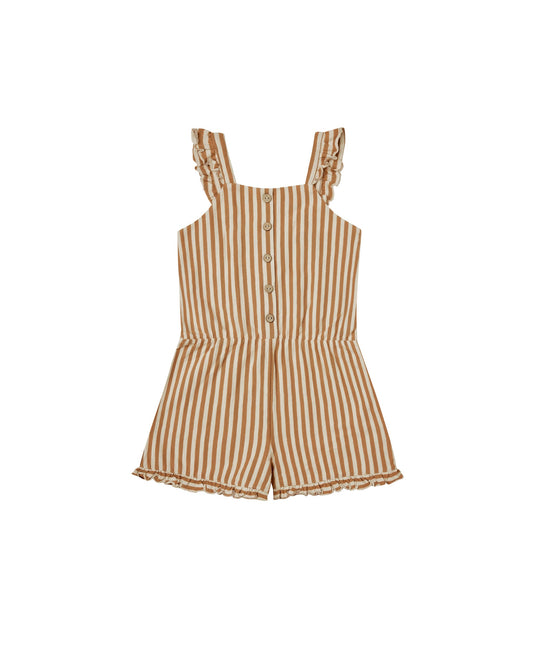 Addy Romper | Camel Stripe