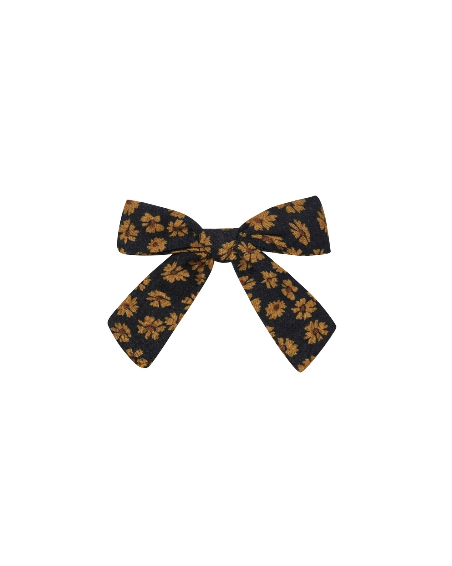 Girl Bow with Clip | Black Floral