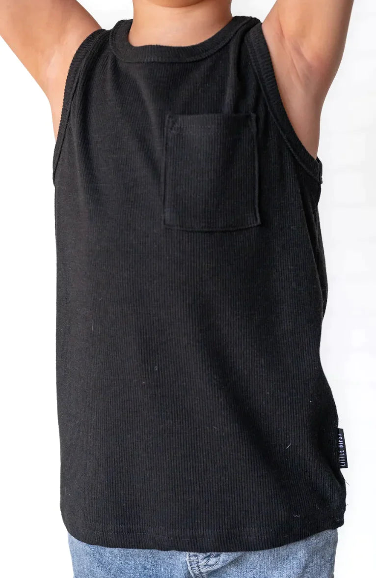 Ribbed Tank | Black