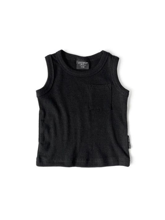 Ribbed Tank | Black