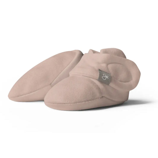 Organic Cotton Stay-On Baby Booties | Rose