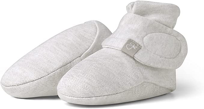 Organic Cotton Stay-On Baby Booties | Storm Grey