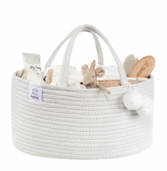 Cotton Rope Diaper Caddy | 2 Colors