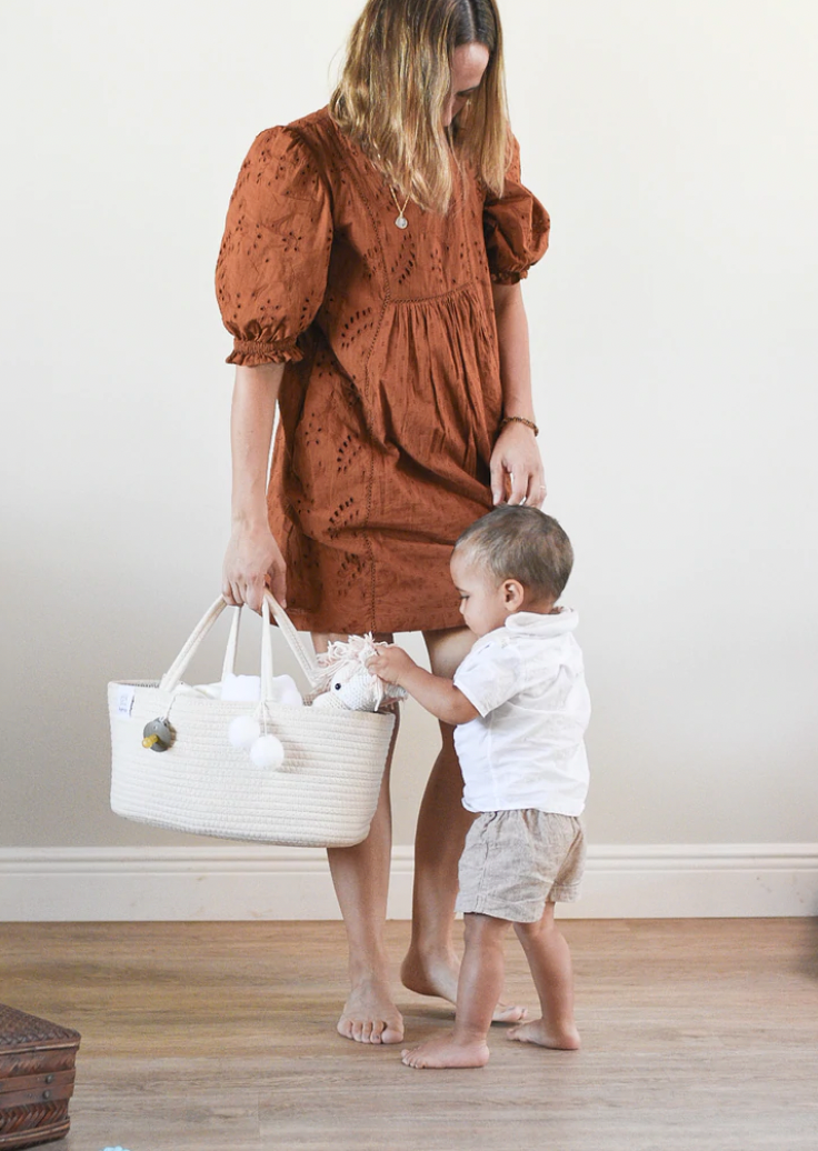 Cotton Rope Diaper Caddy | 2 Colors