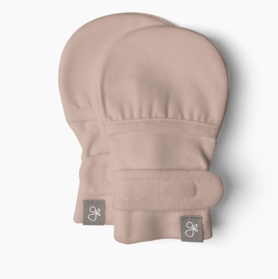 Organic Cotton StayOn Baby Mittens Rose ROBIN•riley