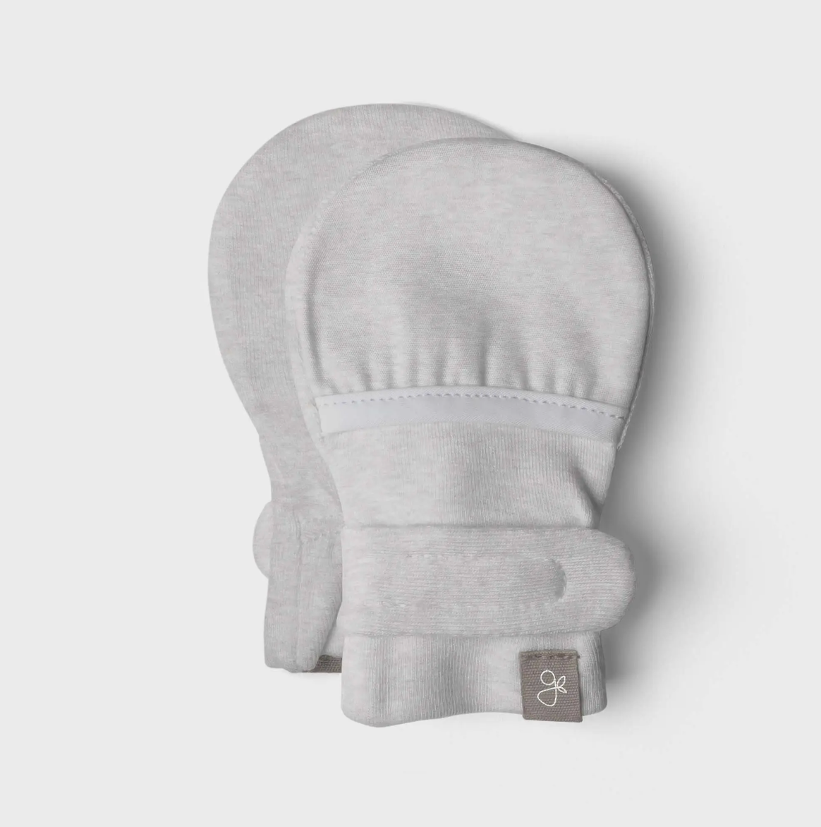 Organic Cotton Stay-On Baby Mittens | Storm Grey