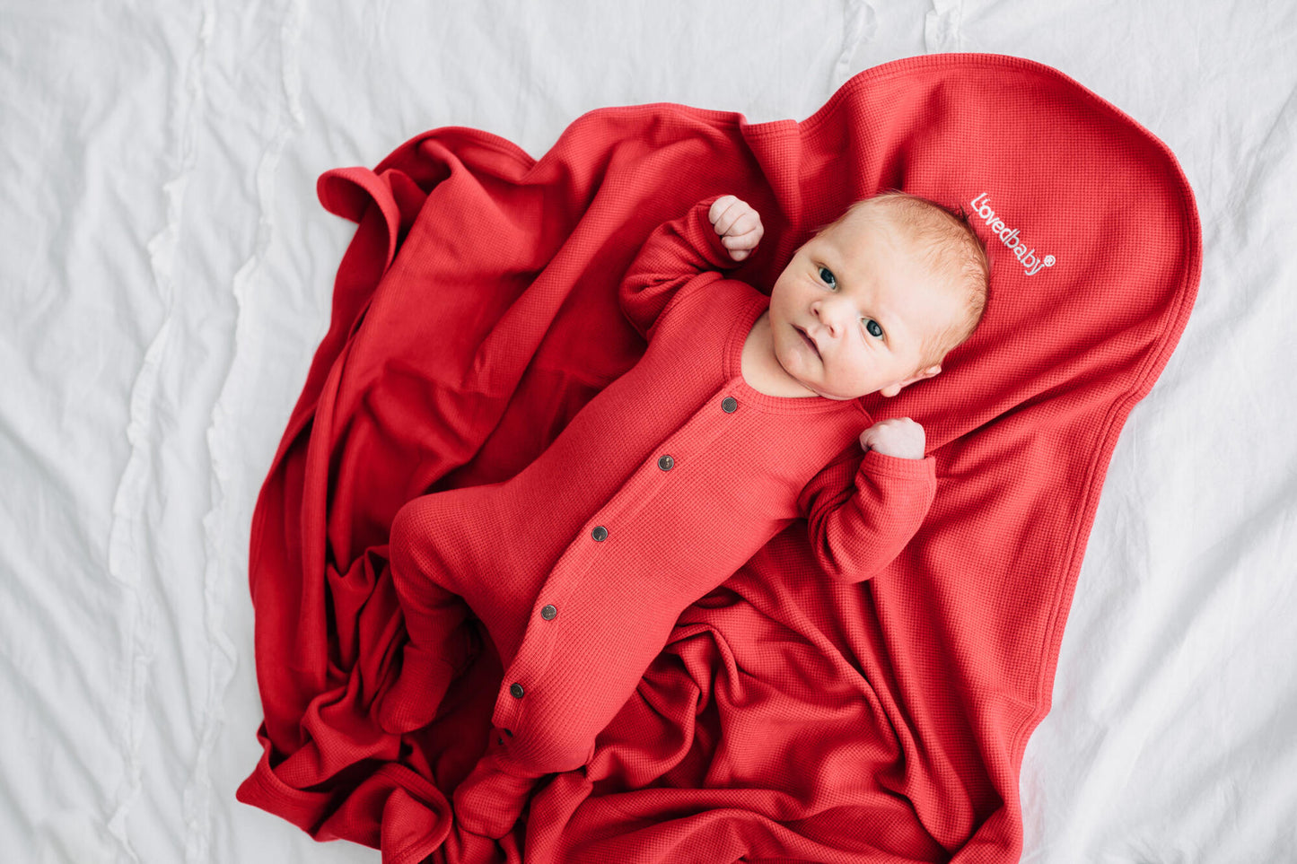 Organic Thermal Footie Sleeper | Cherry