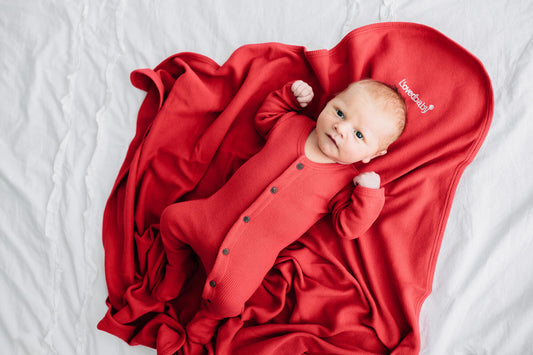 Organic Thermal Footie Sleeper | Cherry