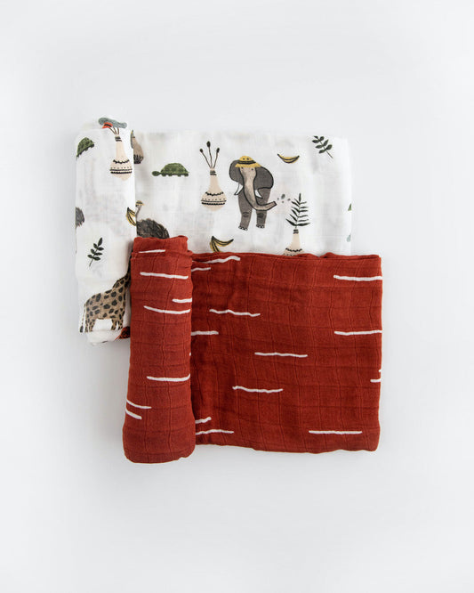 Deluxe Muslin Swaddle Blanket Set | Safari Social