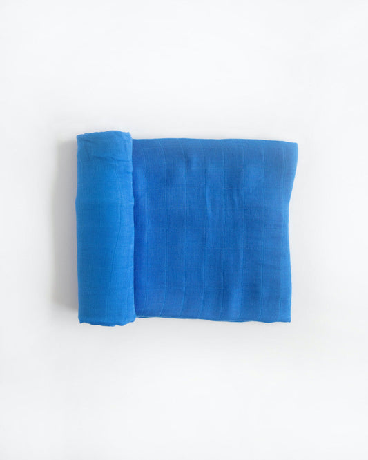 Deluxe Muslin Swaddle Blanket | Cobalt