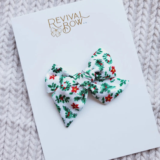 Vintage Holly Christmas Bow