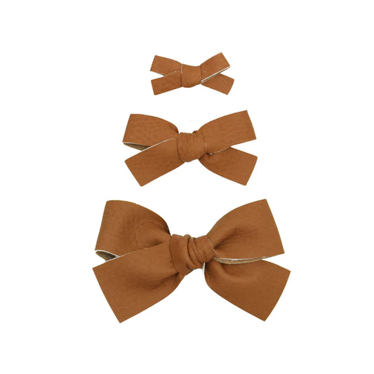 Leather Bow Hair Clip | Ginger