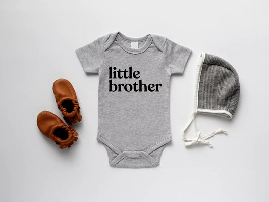 Short Sleeve Little Brother Onesie | Gray