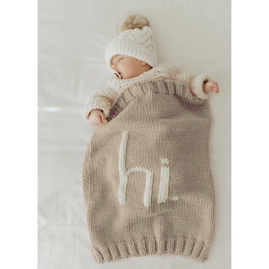 hi. Baby Blanket | Pebble Brown