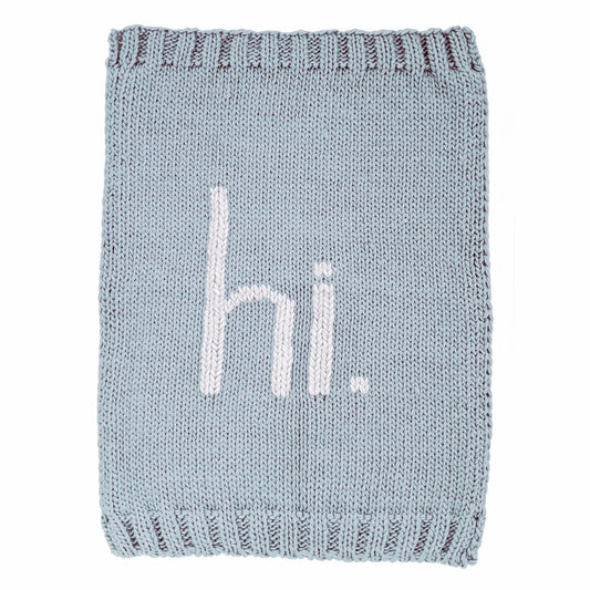 hi. Baby Blanket | Surf Blue