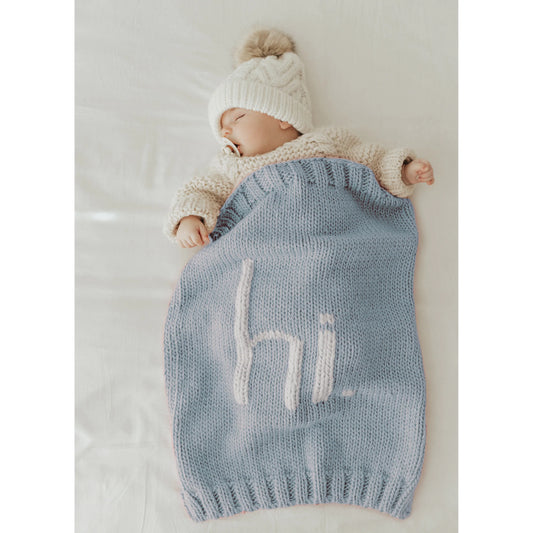 hi. Baby Blanket | Surf Blue