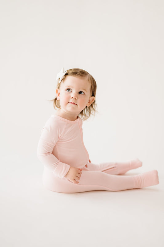 Bamboo Zip Convertible Romper | Pink Sand