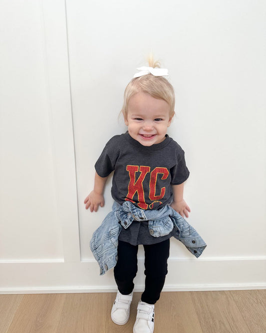 KC Football Tee | Dark Heather Grey