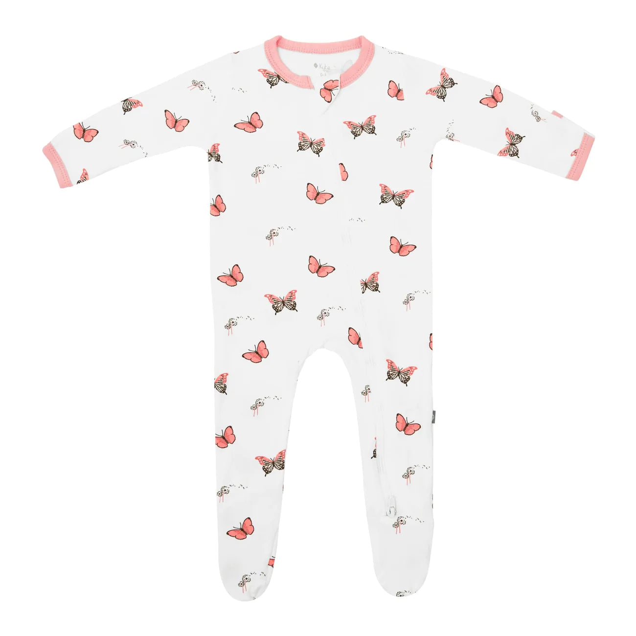 Bamboo Cotton Zippered Footie | Butterfly