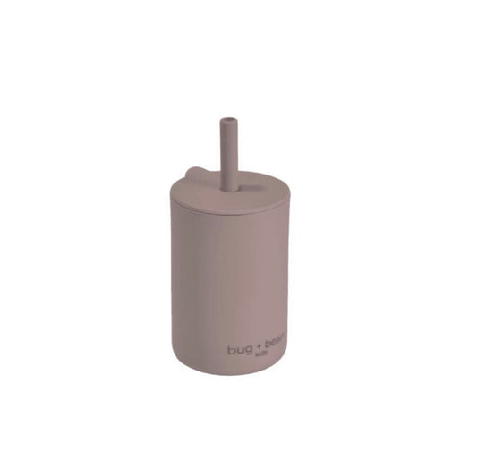 Silicone Cup with Lid + Straw | Lilac