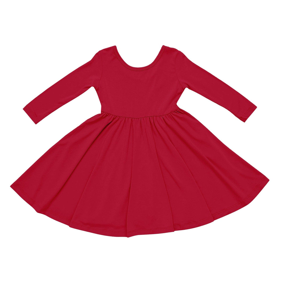 Long Sleeve Twirl Dress in Cardinal