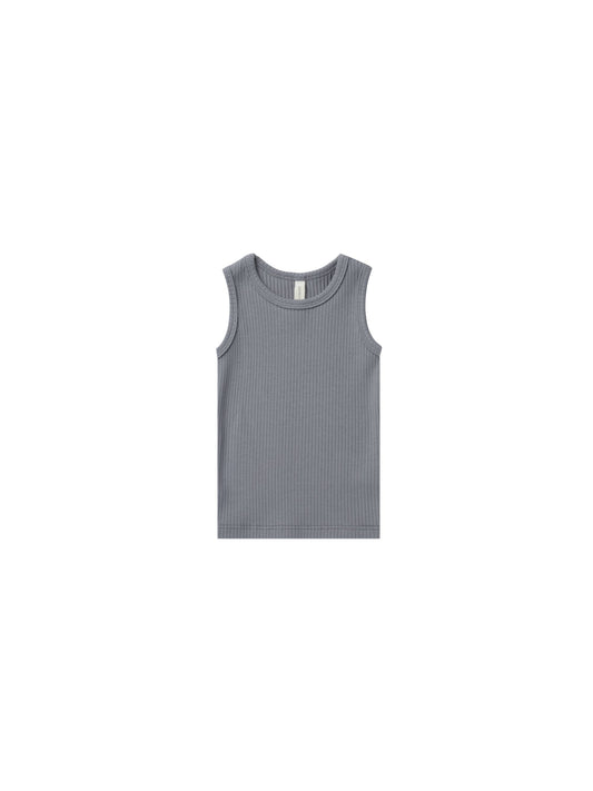 Ribbed Tank Top | Washed Indigo