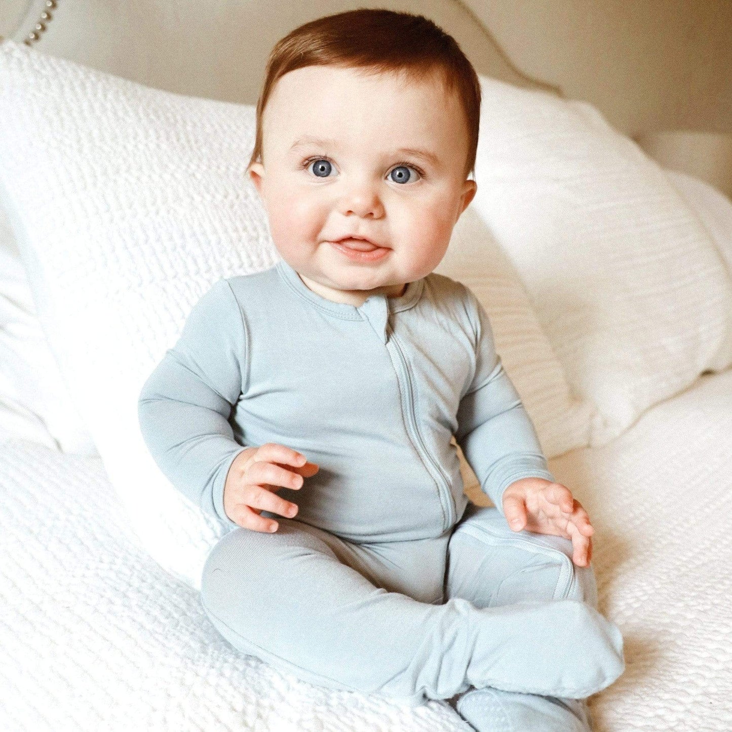 Bamboo Cotton Zippered Footie | Fog