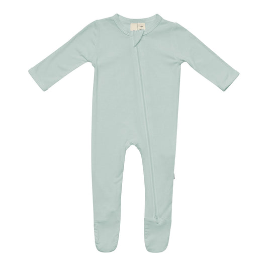 Bamboo Cotton Zippered Footie | Sage