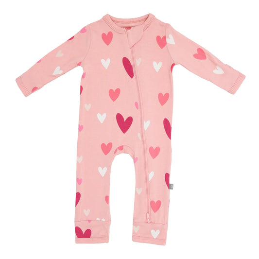 Zippered Romper | Crepe Hearts