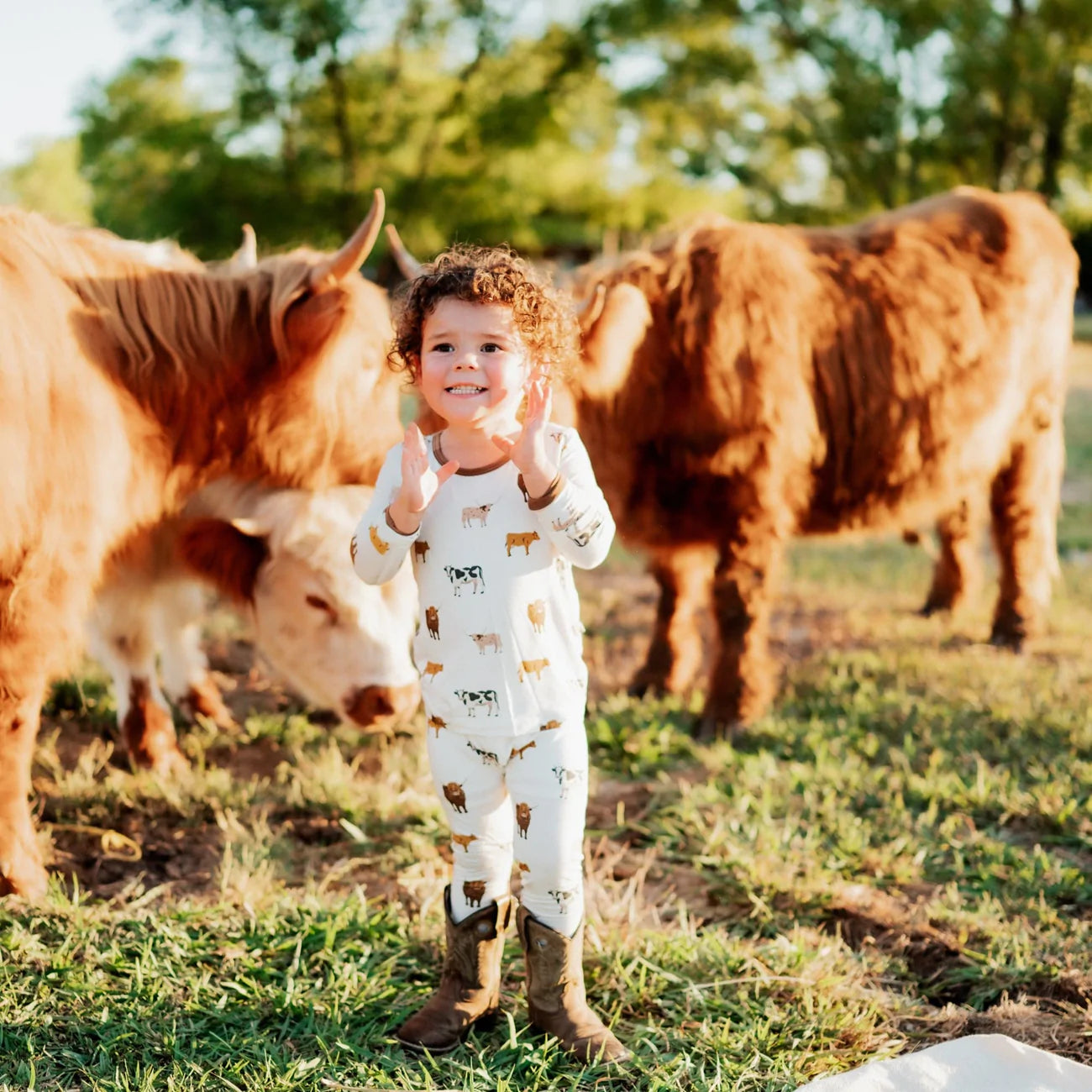 Bamboo Toddler Pajama Set | Moo (Cows)