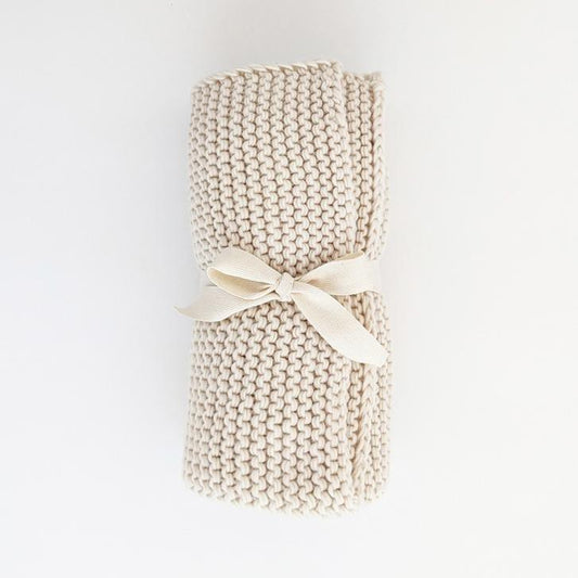 Garter Stitch Blanket | Natural