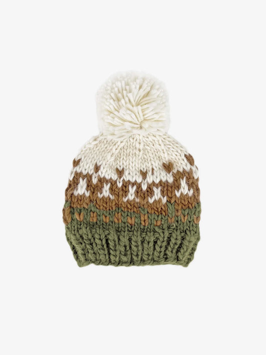 Nell Stripe Hat | Walnut/Olive